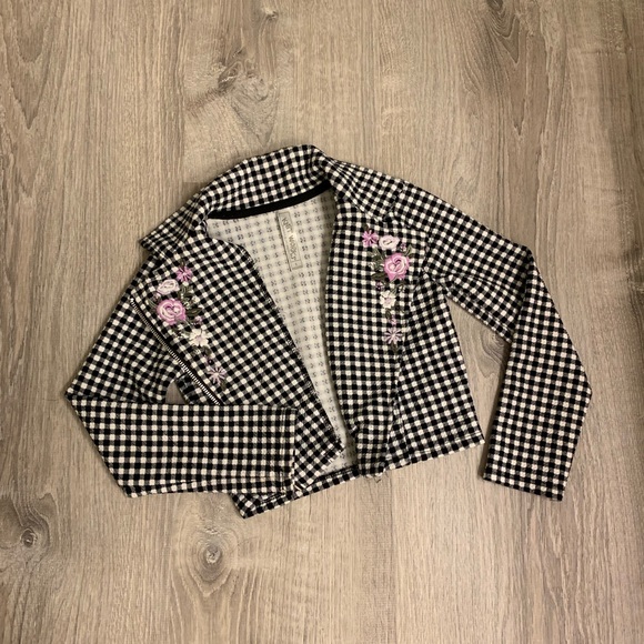 Girls Size 6 Checkered Blazer - Picture 1 of 2